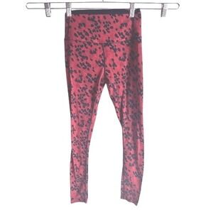 Splits59 Women's Red Leopard‎ Print High-Waisted Leggings Size Small Activewear